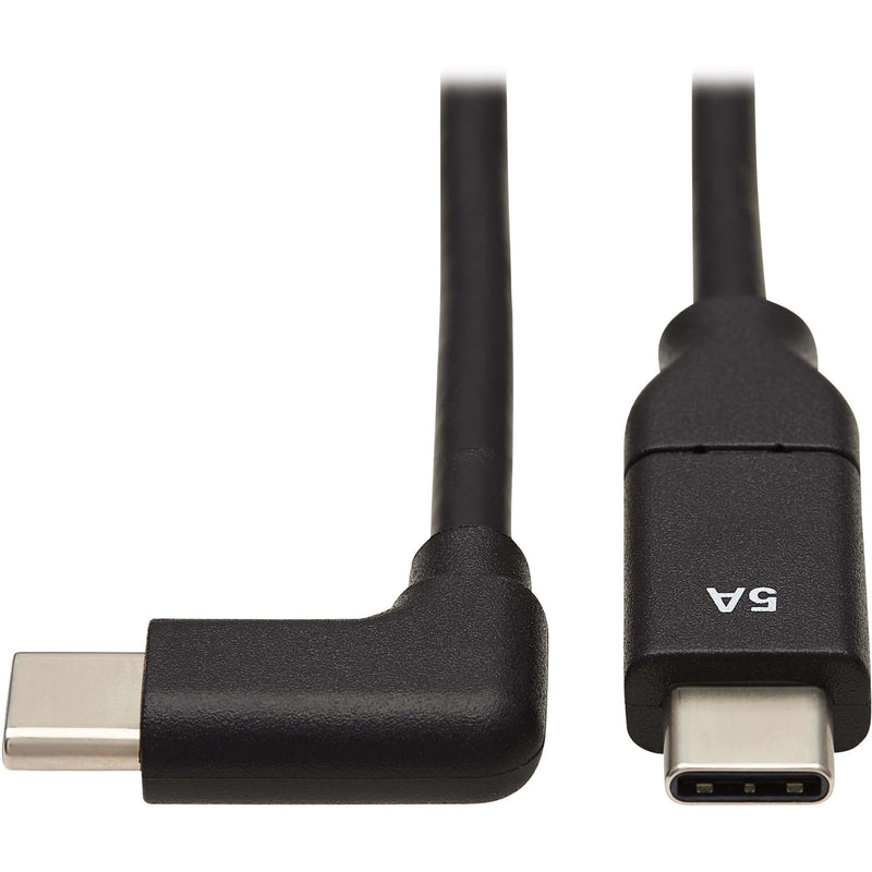 Side-by-side comparison of straight and right-angle USB-C connectors