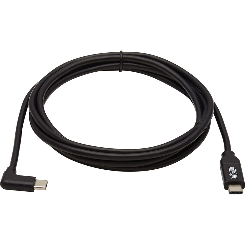 Full length view of Tripp Lite USB-C cable showing cable flexibility and both connector ends