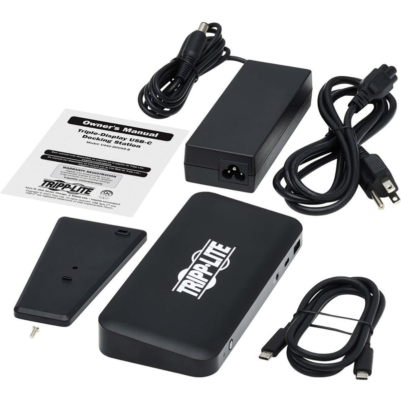 Complete package contents of the Tripp Lite docking station