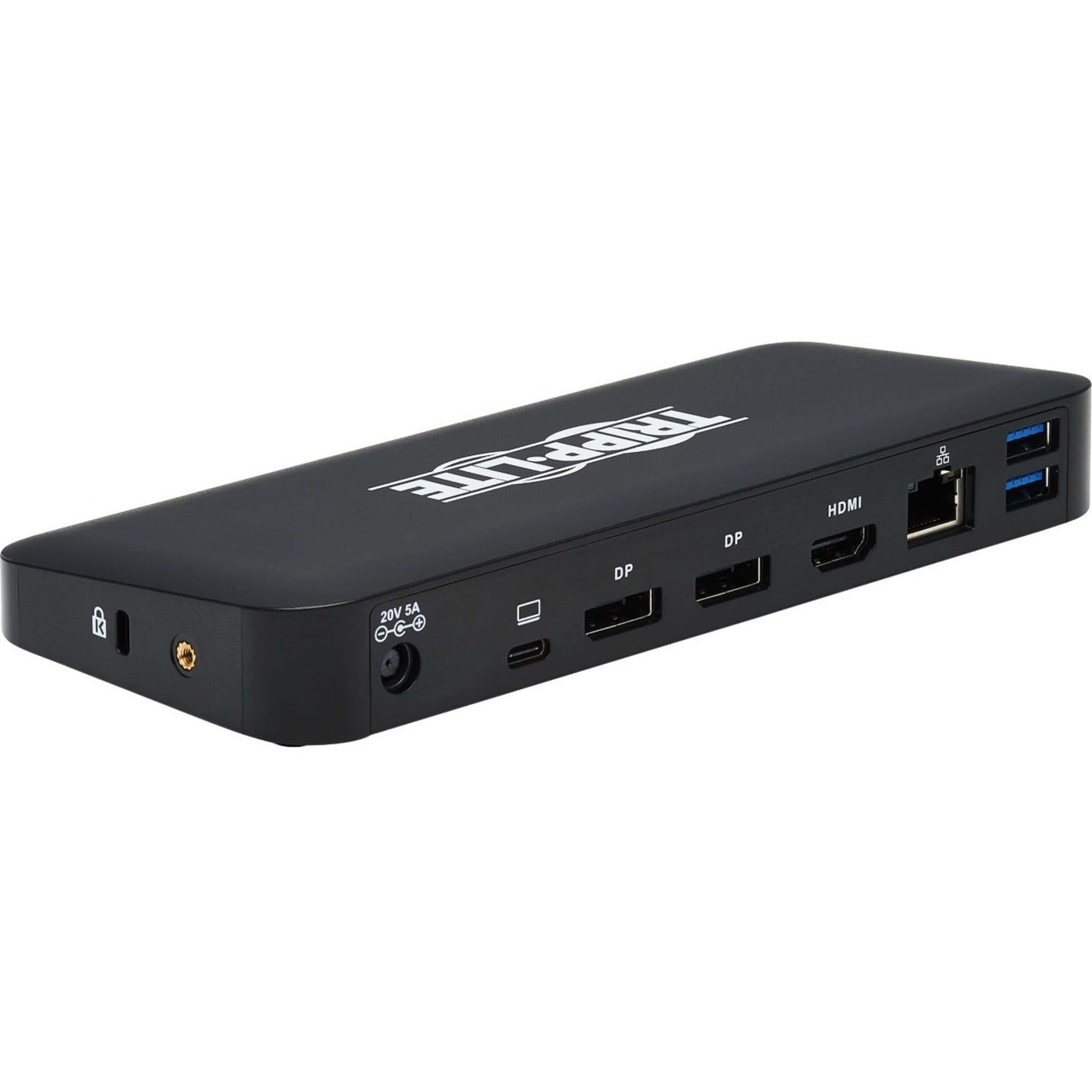 Tripp Lite U442-DOCK8-B 插槽站，三显示器 4K 60Hz，USB C 插槽 Tripp Lite 的品牌名称翻译为：特力皮