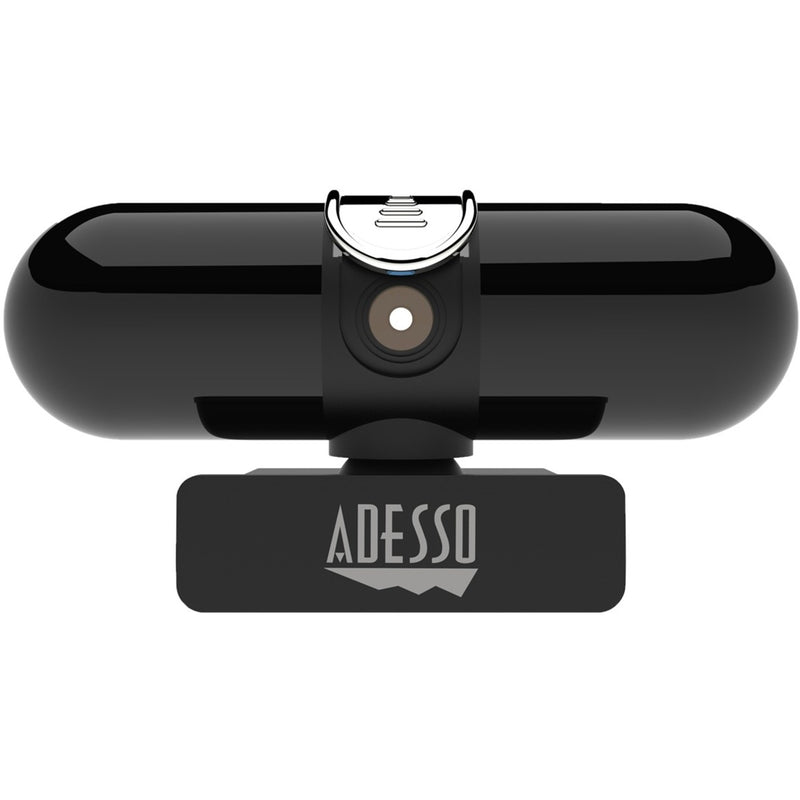 Front view of Adesso CyberTrack H7 webcam highlighting sleek design and lens