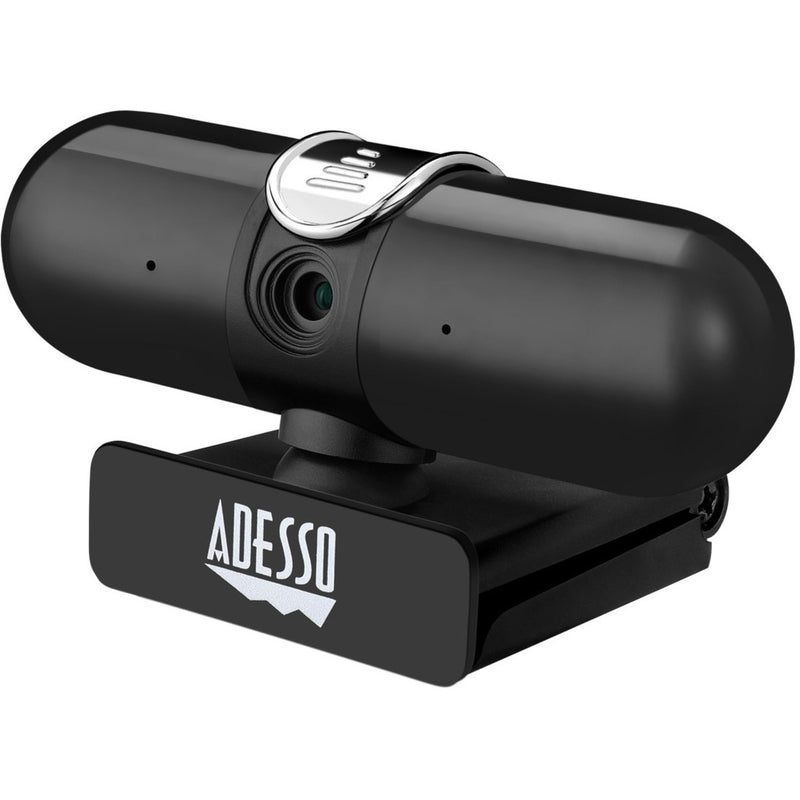 Side view of Adesso CyberTrack H7 webcam emphasizing privacy cover feature