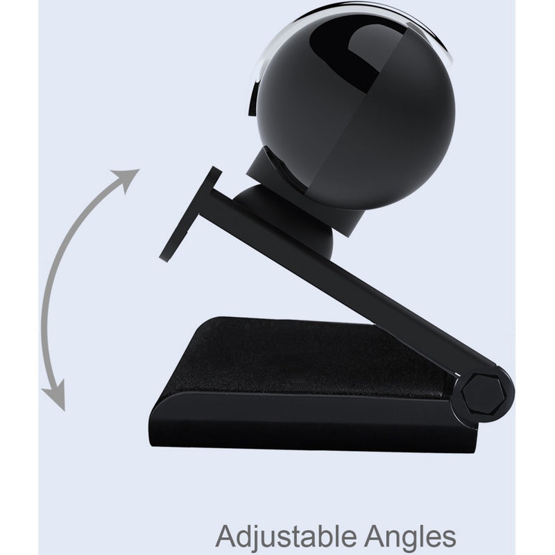 Diagram showing adjustable angle feature of Adesso CyberTrack H7 webcam