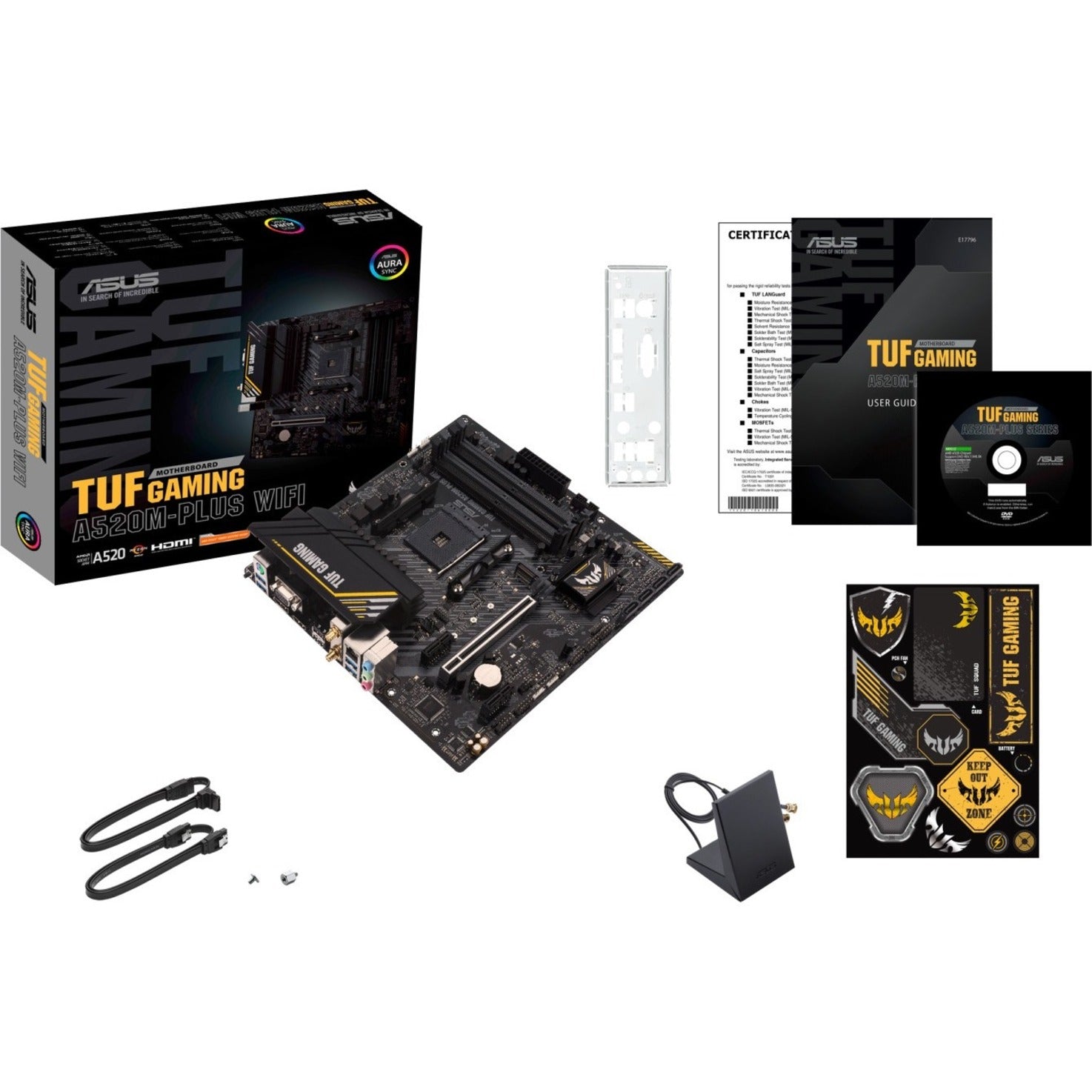I Gaming Desktop Motherboard TUF GAMING A520M-PLUS WIFI Gaming Desktop Motherboard - AMD A520 Chipset - Socket AM4 - Micro ATX