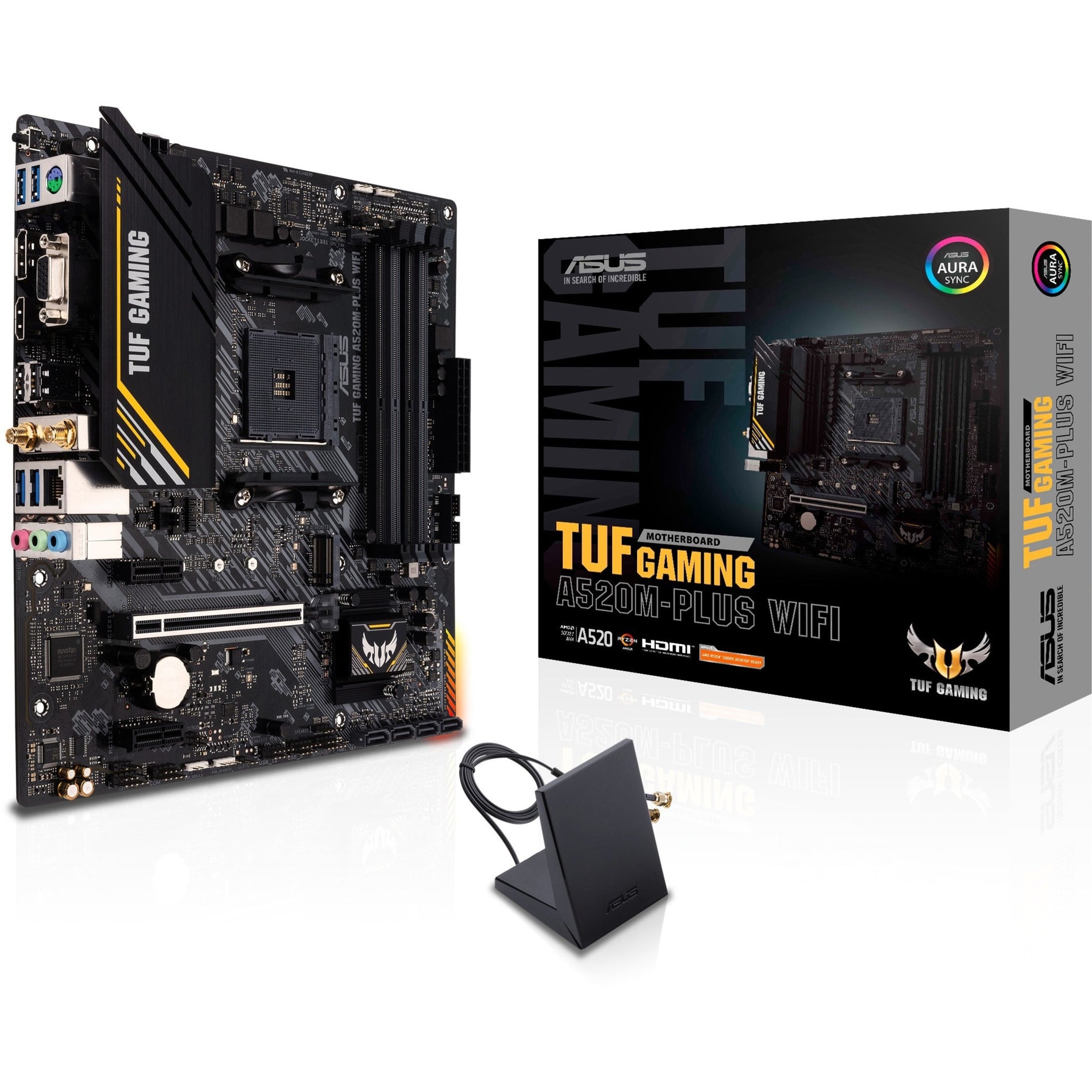 I Gaming Desktop Motherboard TUF GAMING A520M-PLUS WIFI Gaming Desktop Motherboard - AMD A520 Chipset - Socket AM4 - Micro ATX