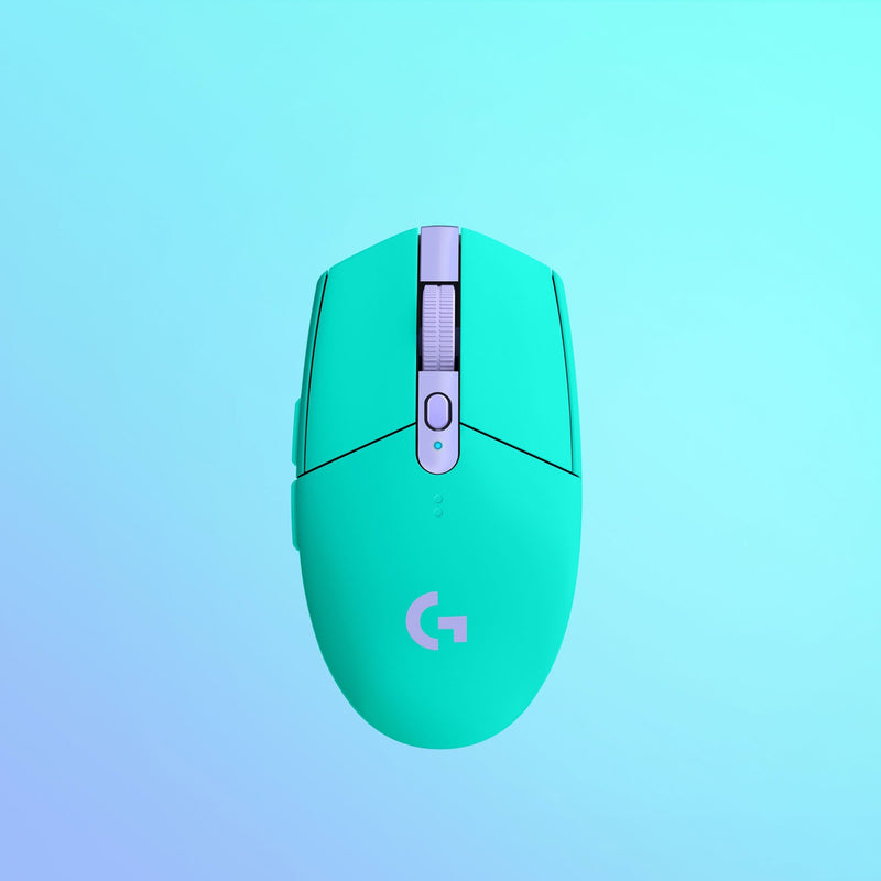 Top view of mint Logitech G305 gaming mouse