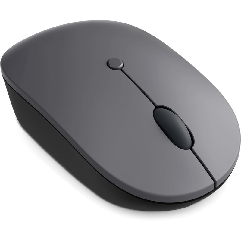 Angled top view of Lenovo Go wireless mouse highlighting button placement