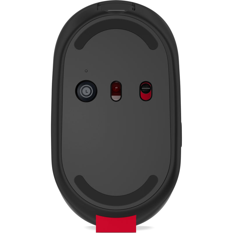 Bottom view of Lenovo Go wireless mouse showing controls and indicators