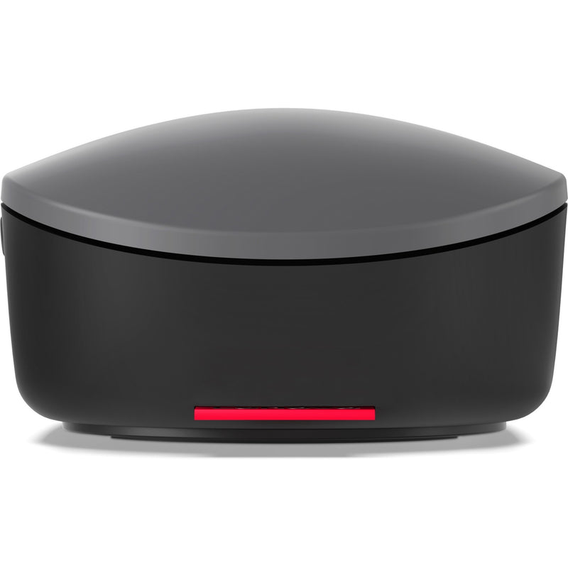 Close-up of Lenovo Go Wireless Mouse charging base with red accent