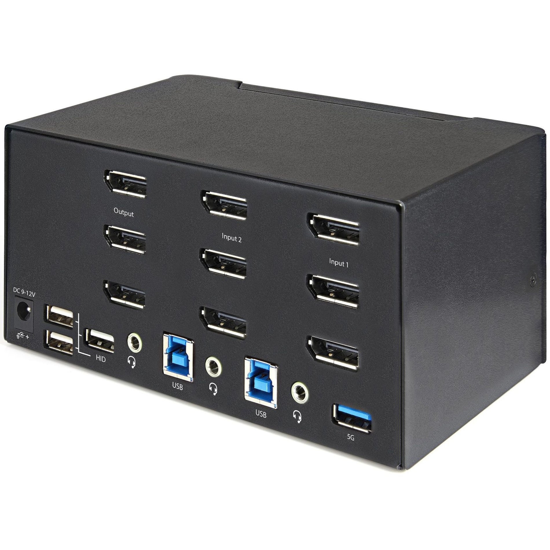 Rear view of KVM switch showing multiple DisplayPort and USB connections-alternate-image3