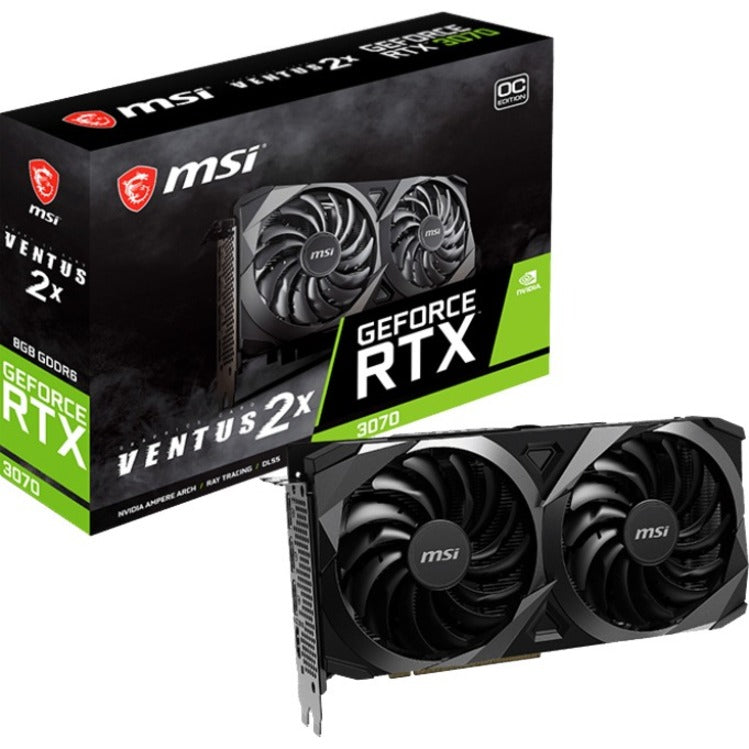 MSI G3070V2XCL GeForce RTX 3070 VENTUS 2X 8G OC LHR Graphic Card, 8GB GDDR6, HDMI, DisplayPort, PCI Express 4.0