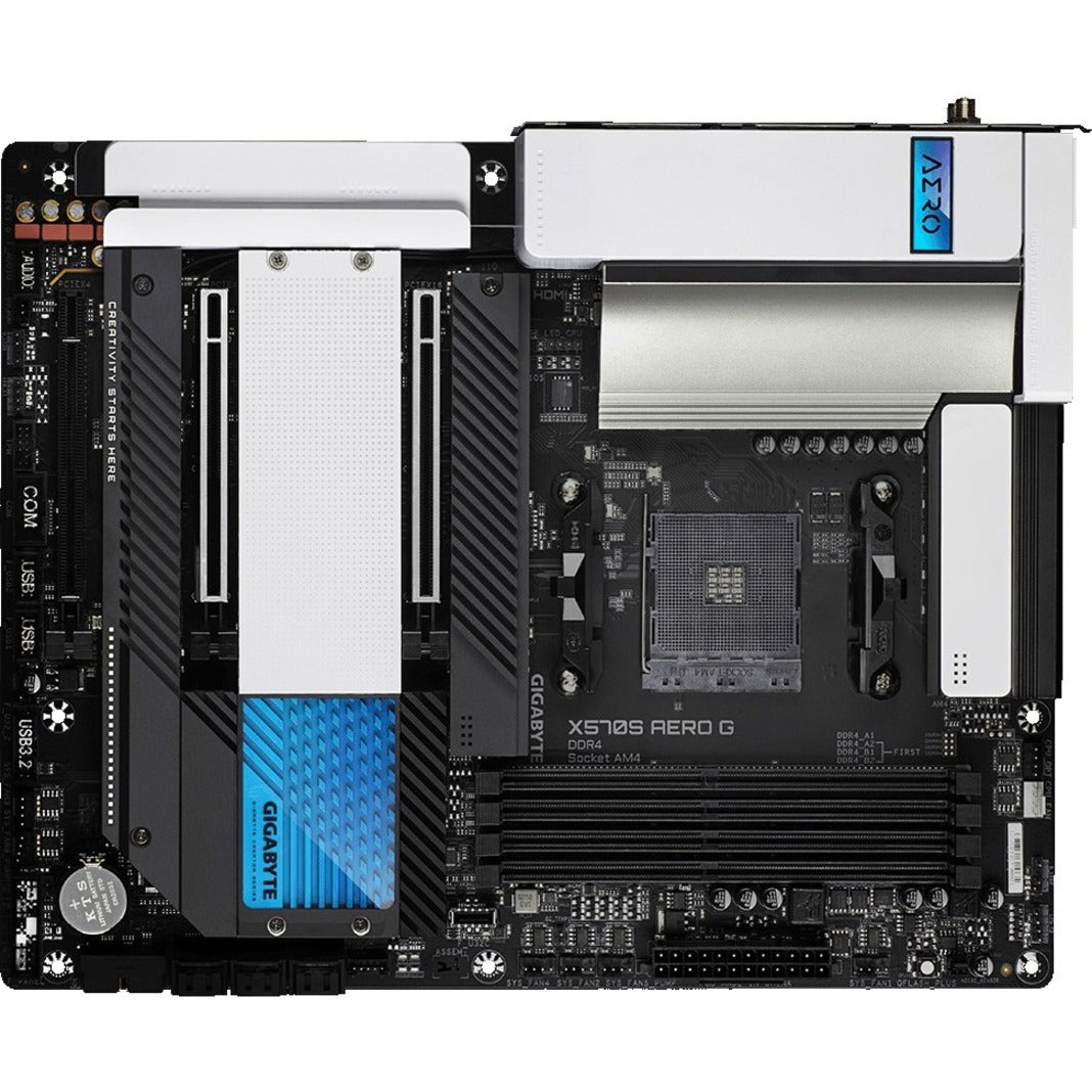 Gigabyte Desktop Motherboard X570S AERO G, AMD X570 Chipset, Socket AM4, ATX