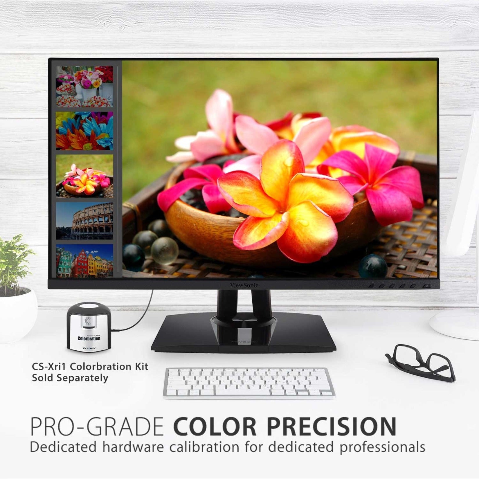 شاشة عرض ViewSonic VP2756-4K LCD عريضة، 27 بوصة 4K UHD شاشة احترافية لتصميم الجرافيك مع USB-C، دقة 3840 × 2160