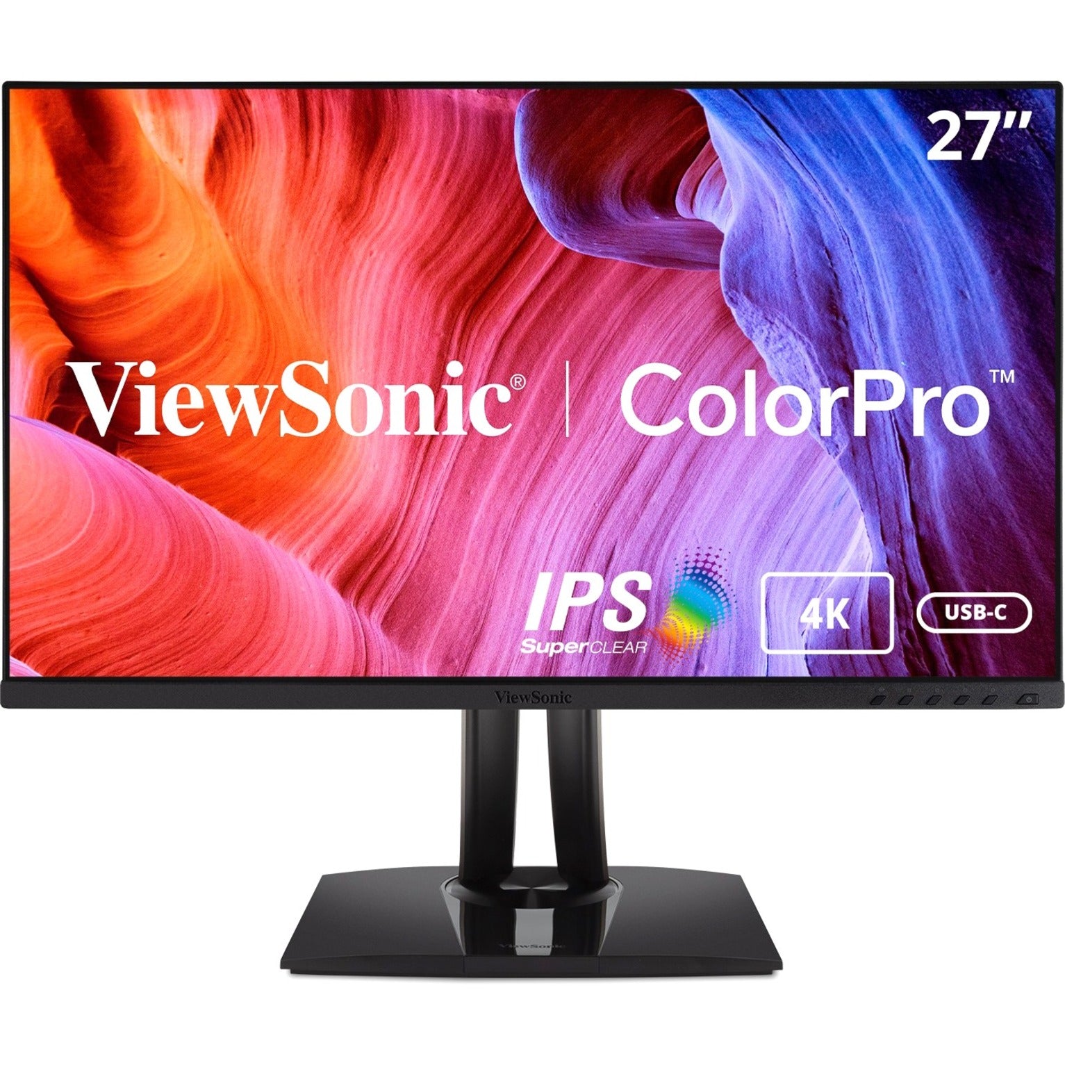 ViewSonic VP2756-4K 와이드 스크린 LCD 모니터 27 4K UHD 전문 그래픽 디자인 모니터 with USB-C 3840 x 2160 해상도