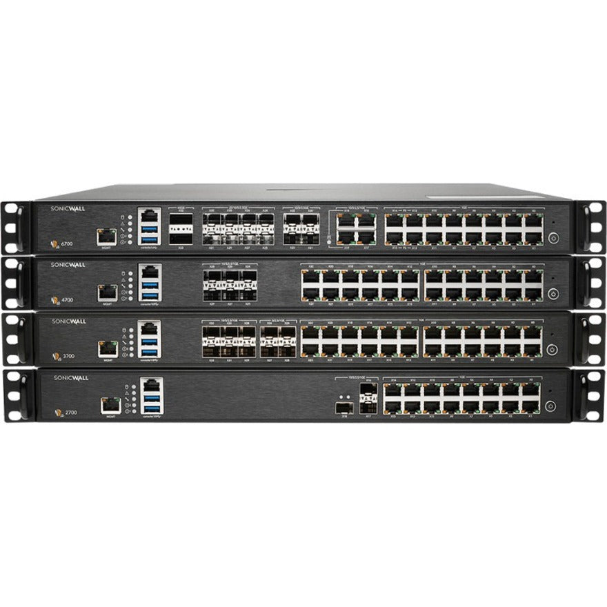 Comparison view of multiple SonicWall NSa security appliances showing product family progression from 2700 to 4700 models-alternate-image2