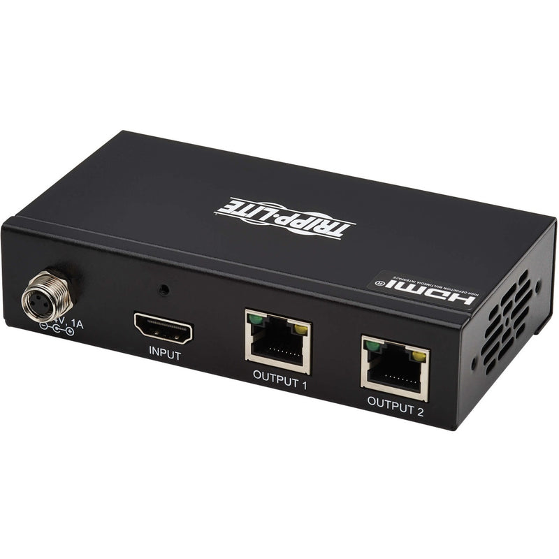 Side angle view of HDMI splitter showing port arrangement