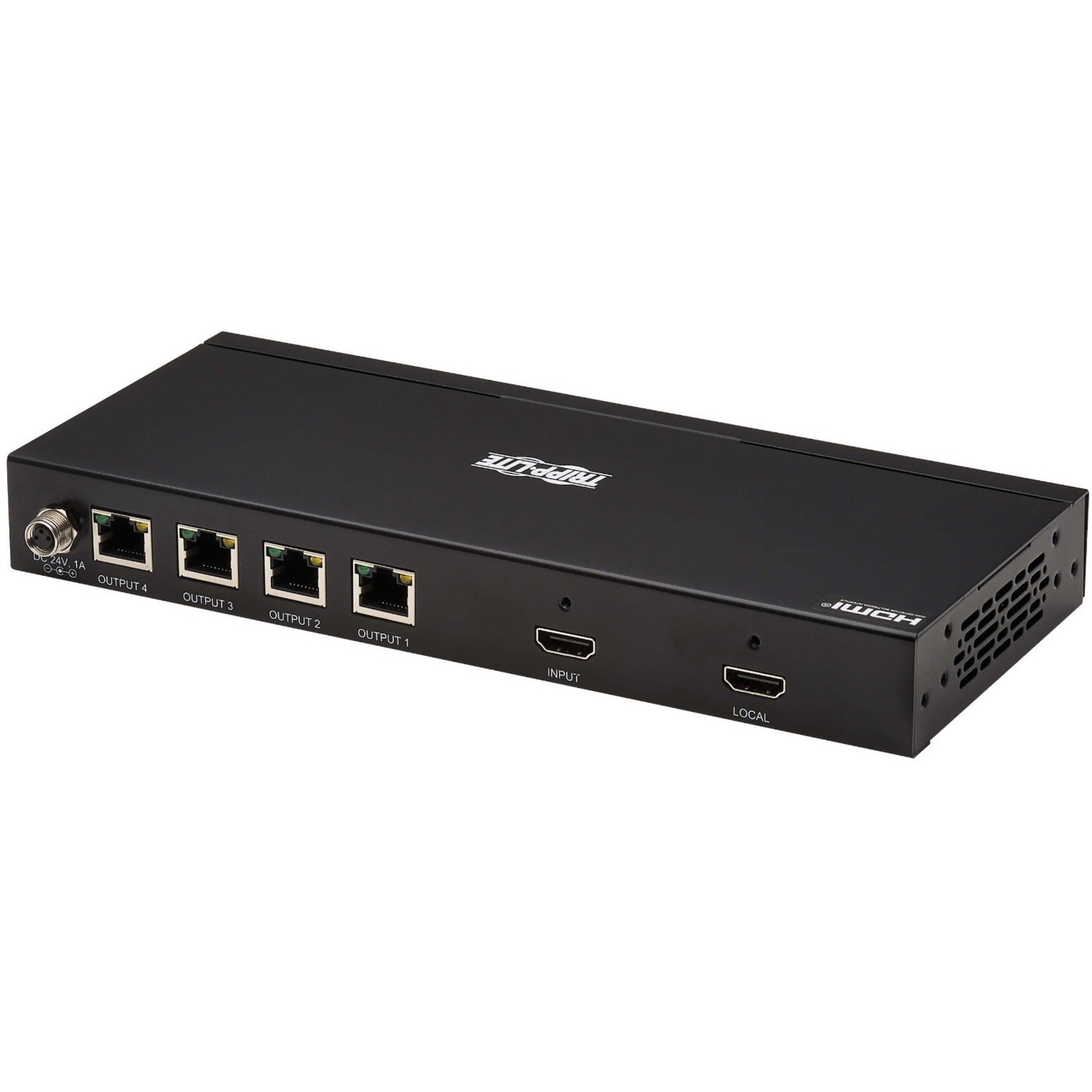 Angular view of HDMI splitter showing professional design and port layout-alternate-image7