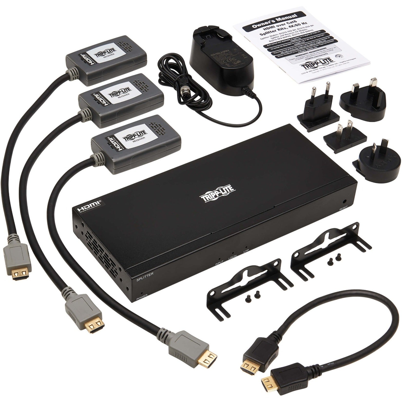 Complete package contents of HDMI splitter system-alternate-image12