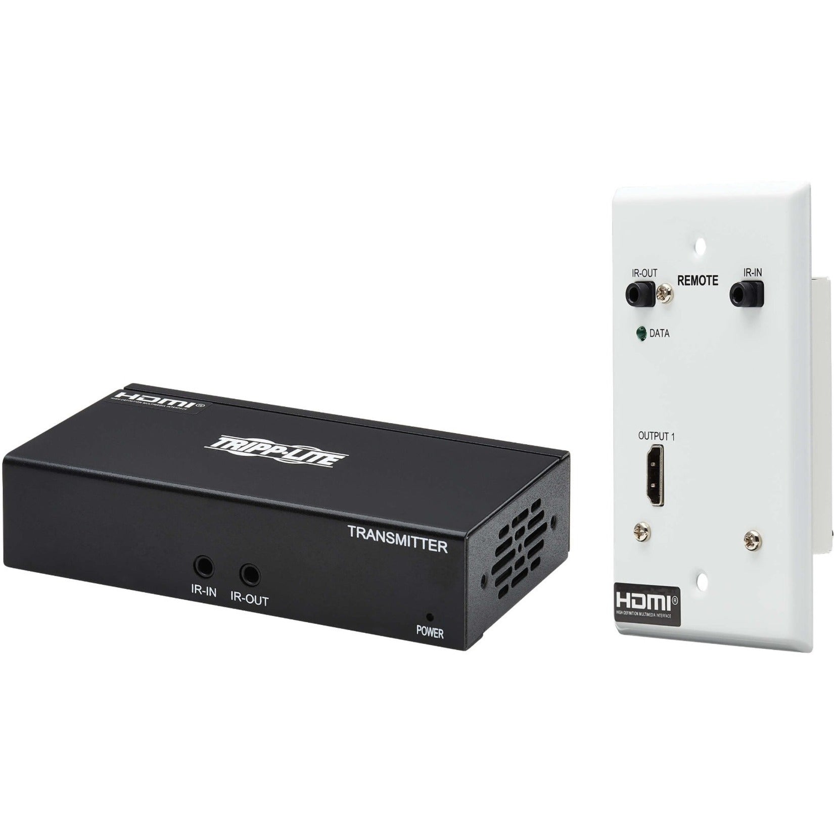 Transmisor/ receptor de video Tripp Lite B127A-1A1-BHFH 4K UHD 1 año de garantía compatible con TAA HDMI entrada/salida RJ-45 categoría 6 distancia de operación de 230 pies