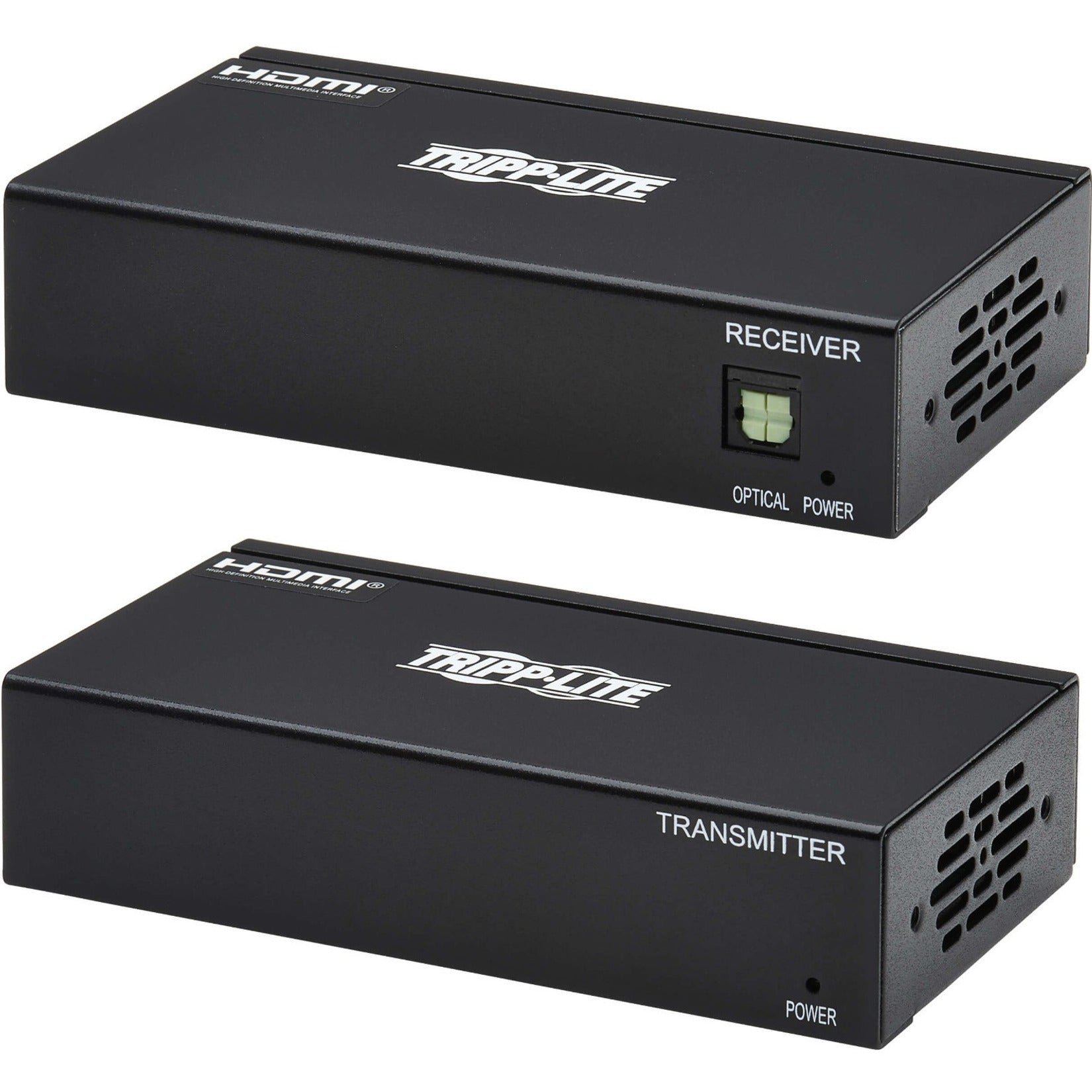 Side view of Tripp Lite video extender units showing ventilation design and compact housing-alternate-image3