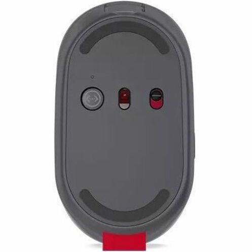 Bottom view of Lenovo Go Wireless Mouse showing control switches and indicators