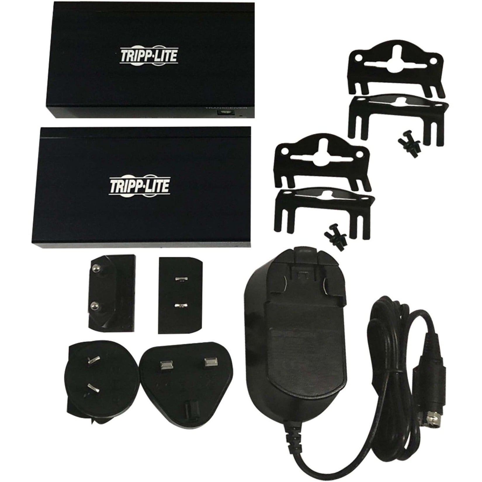 Complete contents of Tripp Lite extender kit including mounting hardware and power adapters-alternate-image5