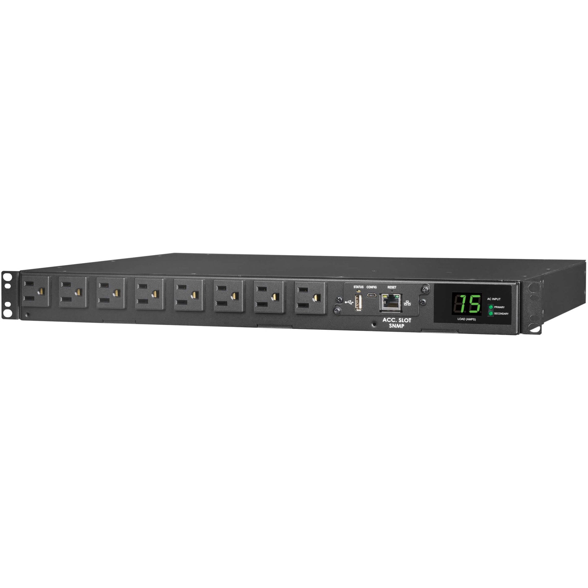 Tripp Lite PDUMNH15AT1 8-Outlets PDU 144KW 120V Single-Phase ATS/Monitoring  Tripp Lite PDUMNH15AT1 8-Stopcontacten PDU 144KW 120V Enkelfasige ATS/Bewaking