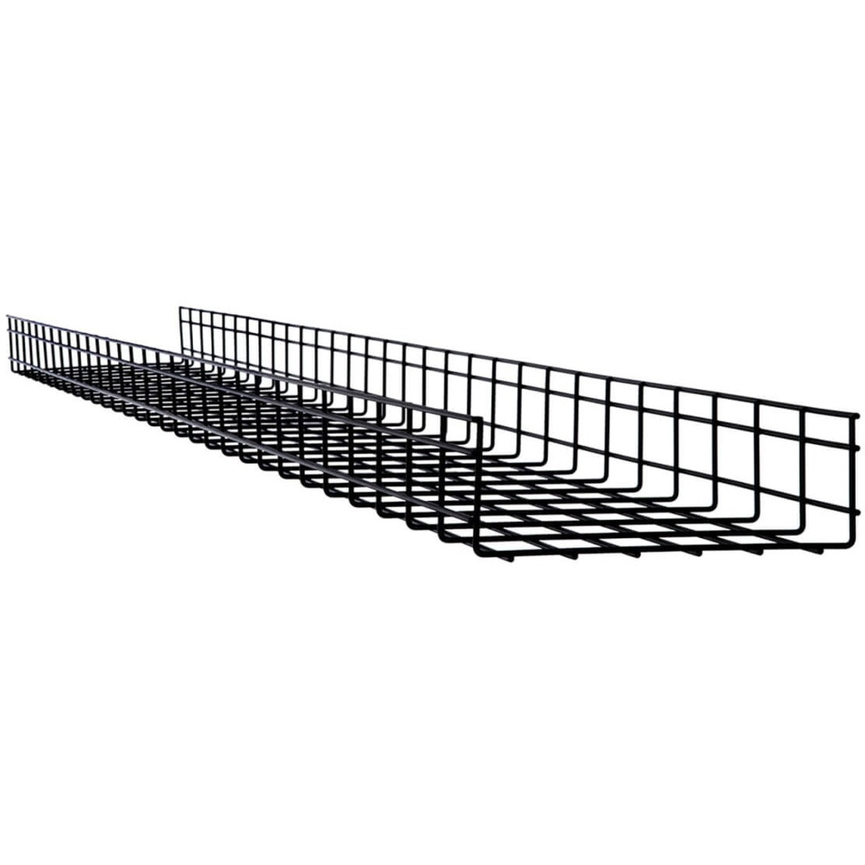 Tripp Lite SRWB12410STR6 Wire Mesh Cable Tray - 300 x 100 x 3000mm (12 in. x 4 in. x 10 ft.) 6 Pack Black Powder Coat  Tripp Lite SRWB12410STR6 Trådnett Kabelskuff – 300 x 100 x 3000 mm (12 tommer x 4 tommer x 10 fot) 6 Pakke Svart Pulverlakk