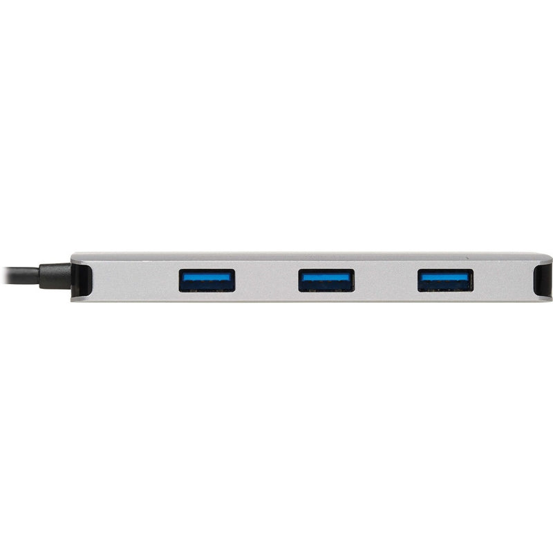 Side view of Tripp Lite dock showing three USB 3.0 ports with blue indicators