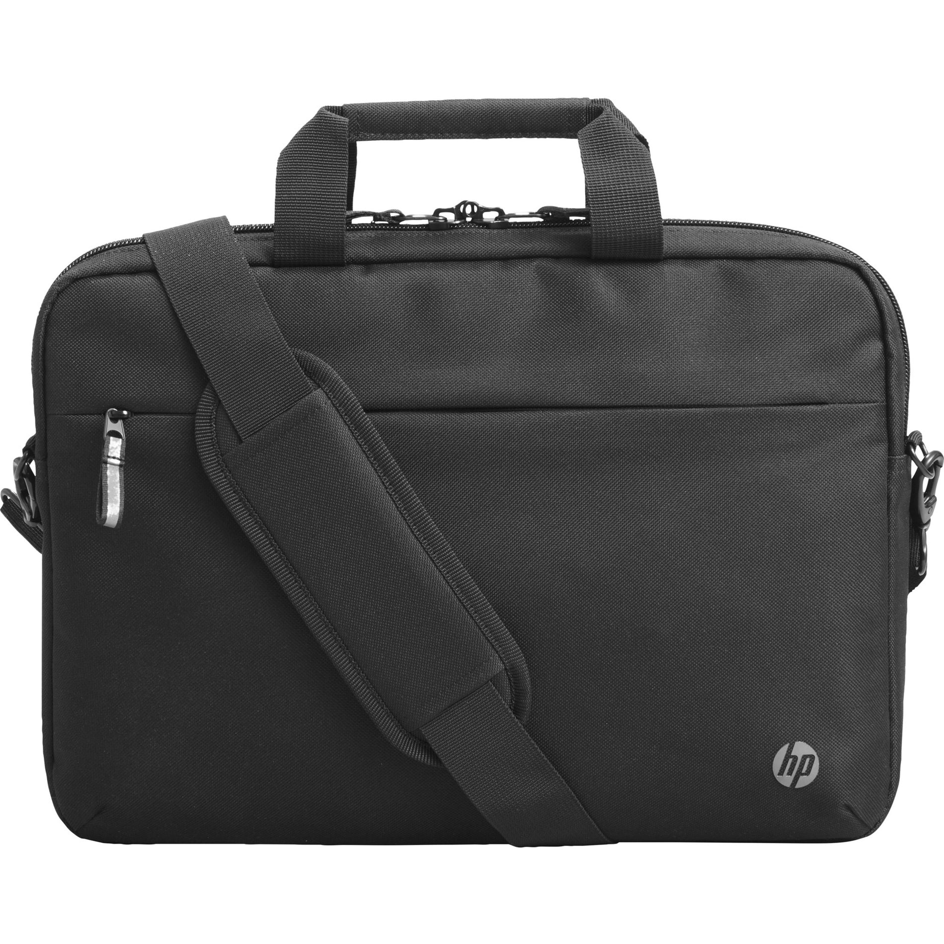 Side view of HP laptop bag showing shoulder strap attachment and storage compartments-alternate-image2