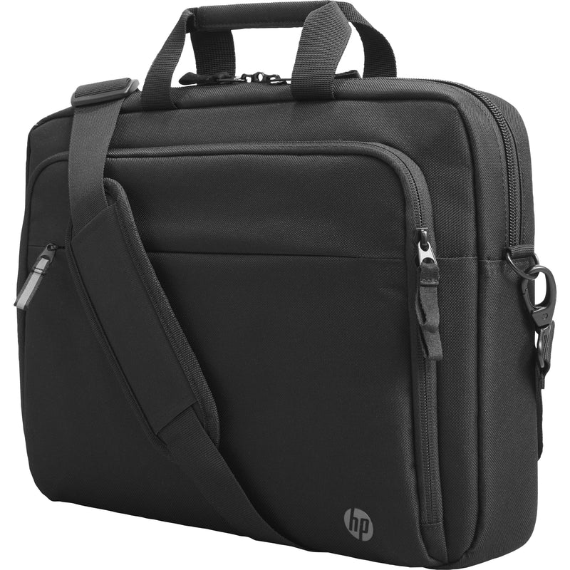 HP Renew Business 15.6-inch laptop bag shown from front-left angle featuring padded compartments and shoulder strap