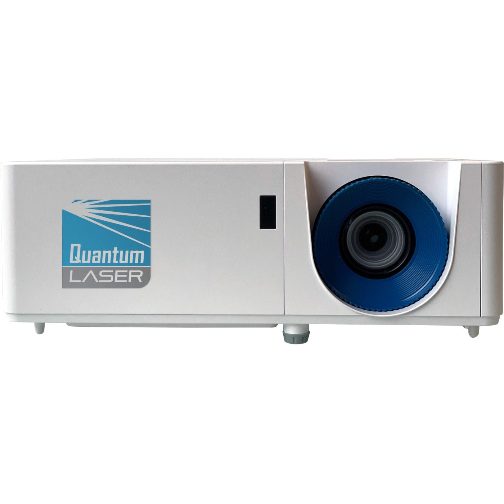 Front view of InFocus P139 DLP projector showing blue-accented lens and Quantum Laser branding-alternate-image1