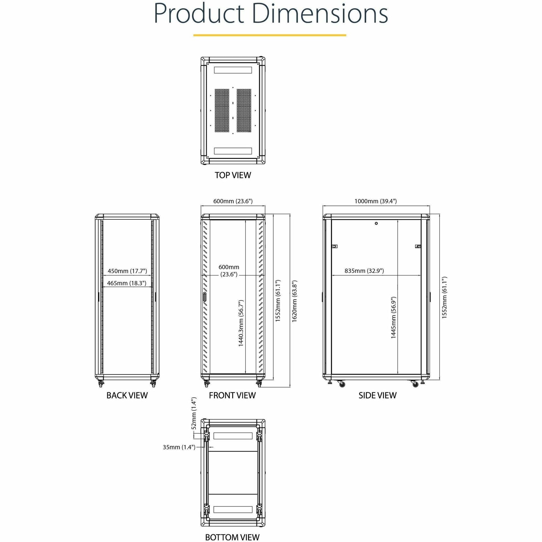 StarTech.com RK3236BKF 32U 19