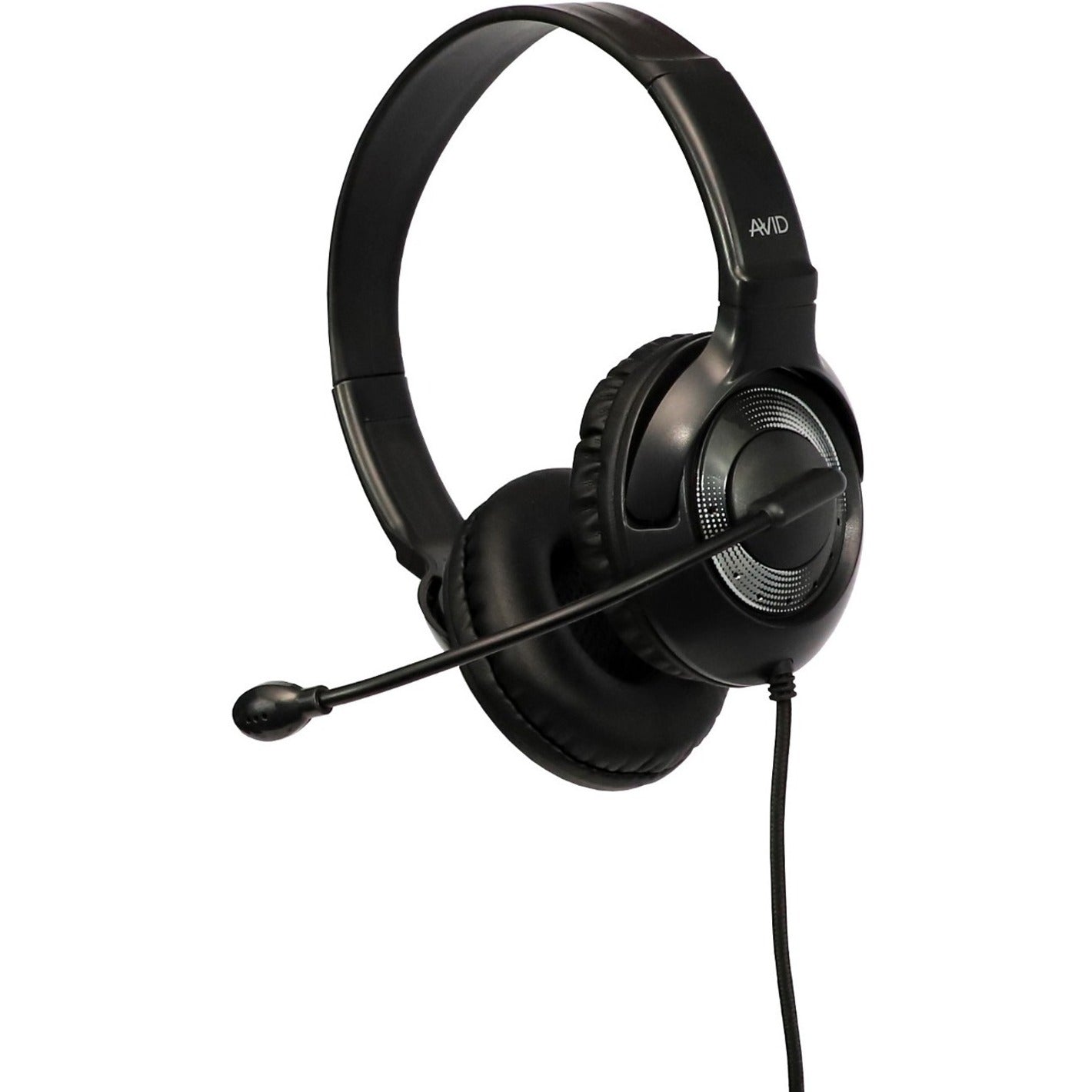 品牌：Avid 产品名称：2AE55KL 2AE-55 有线耳机带麦克风 黑色，可调节头带，降噪，舒适