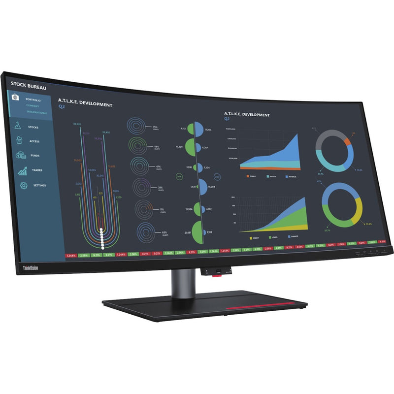 ThinkVision P40w-20 displaying trading platform interface