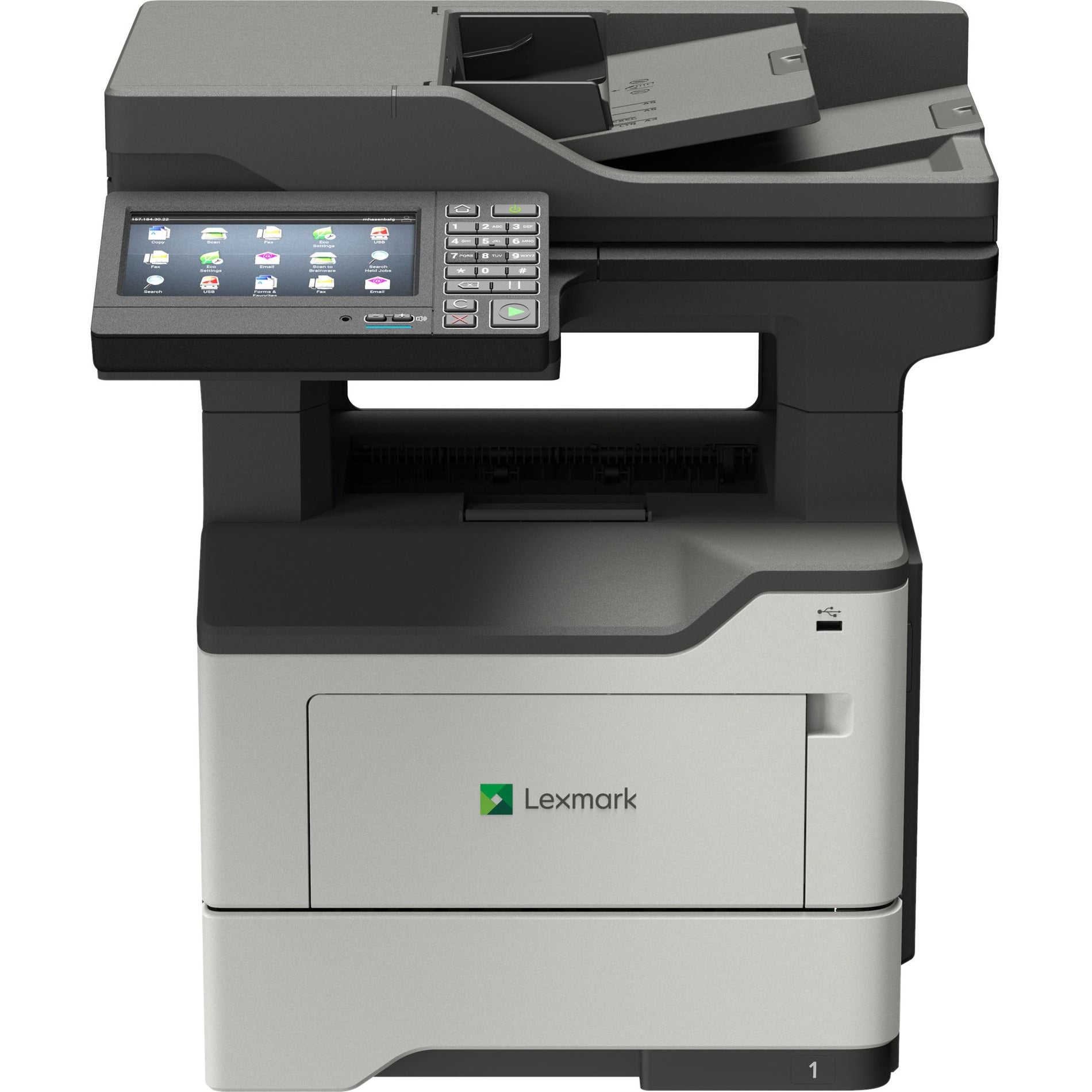 Lexmark 36ST908 MX622ade Multifunction Laser Printer, Monochrome, 2 GB Memory, Color Scanner, 47 / 50 sides per minute, 600 dpi Optical Resolution