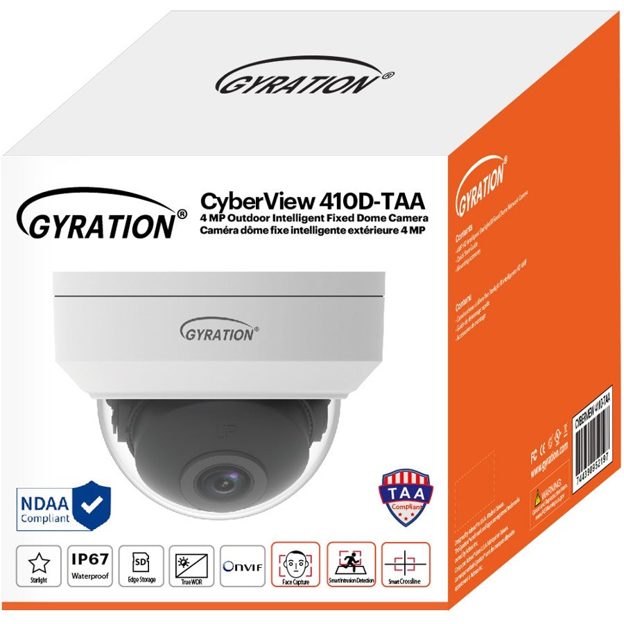 Gyration 4 MP Outdoor Intelligent Fixed Dome Camera (CYBERVIEW 410D-TAA)