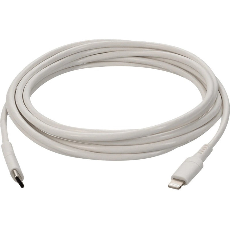 White USB-C to Lightning cable displayed to highlight build quality and length