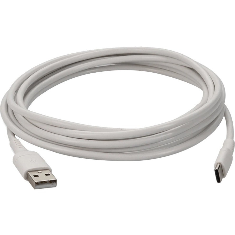 AddOn USBC2USB2MW 2.0m (6.6ft) USB-C Male to USB 2.0 (A) Male Sync and Charge White Cable, 3 Year Warranty