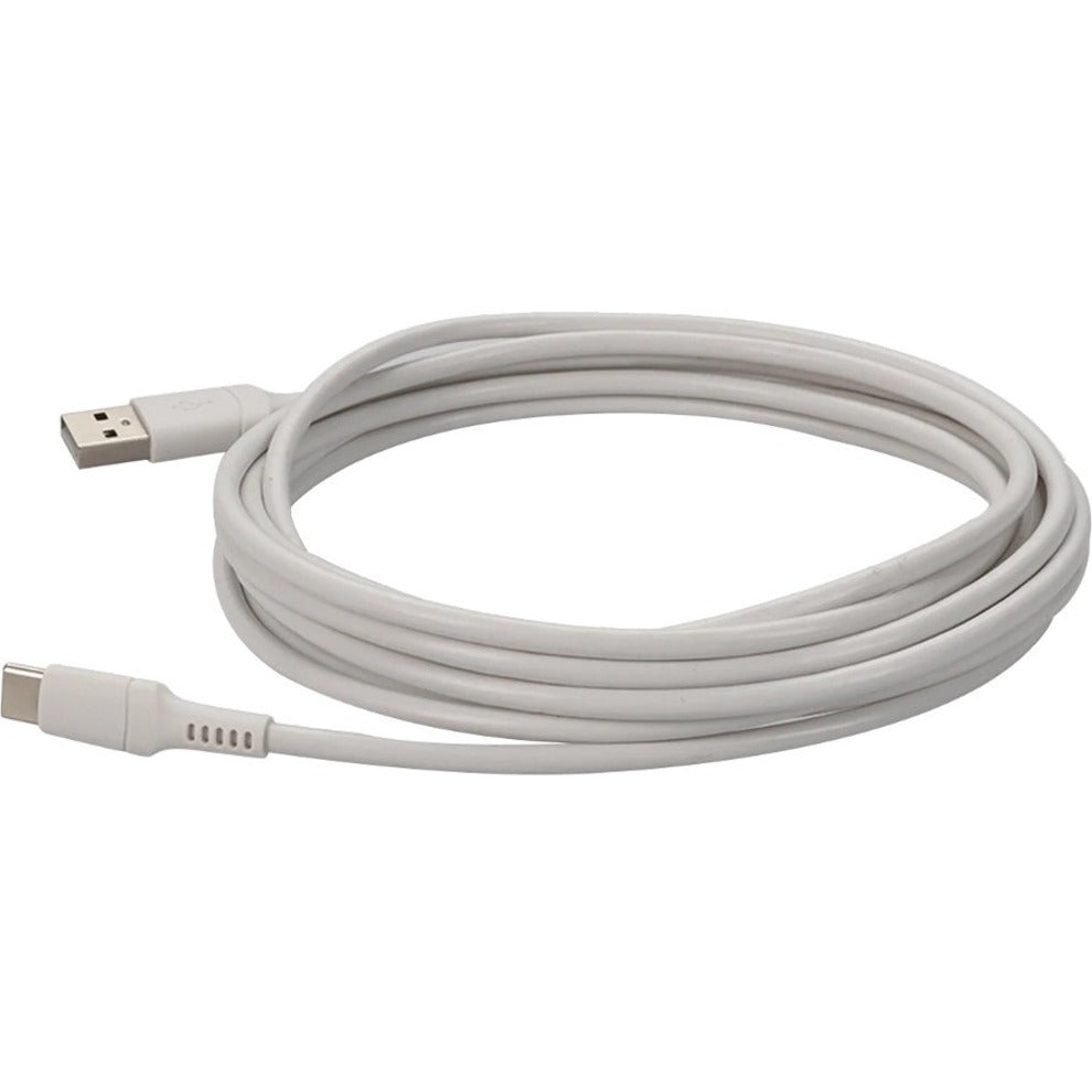 AddOn USBC2USB2MW 2.0m (6.6ft) USB-C Male to USB 2.0 (A) Male Sync and Charge White Cable, 3 Year Warranty