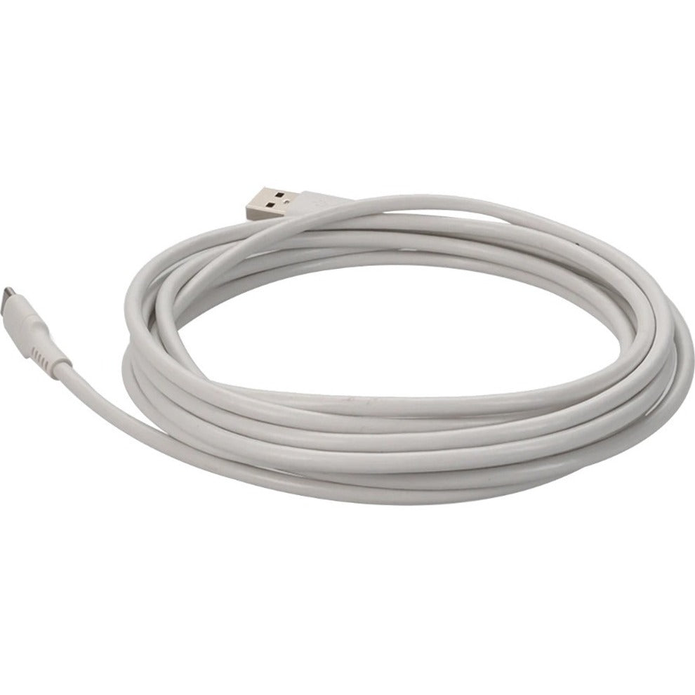 AddOn USBC2USB2MW 2.0m (6.6ft) USB-C Male to USB 2.0 (A) Male Sync and Charge White Cable, 3 Year Warranty