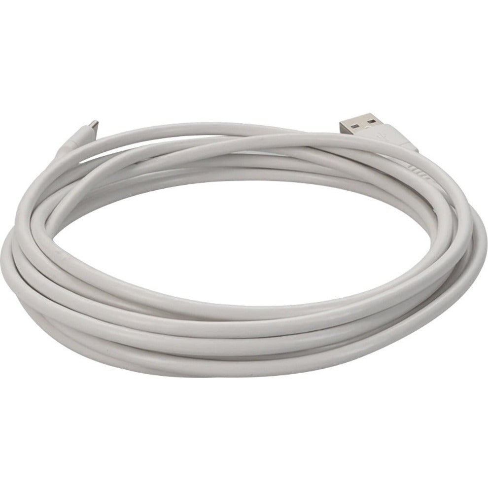 AddOn USBC2USB2MW 2.0m (6.6ft) USB-C Male to USB 2.0 (A) Male Sync and Charge White Cable, 3 Year Warranty