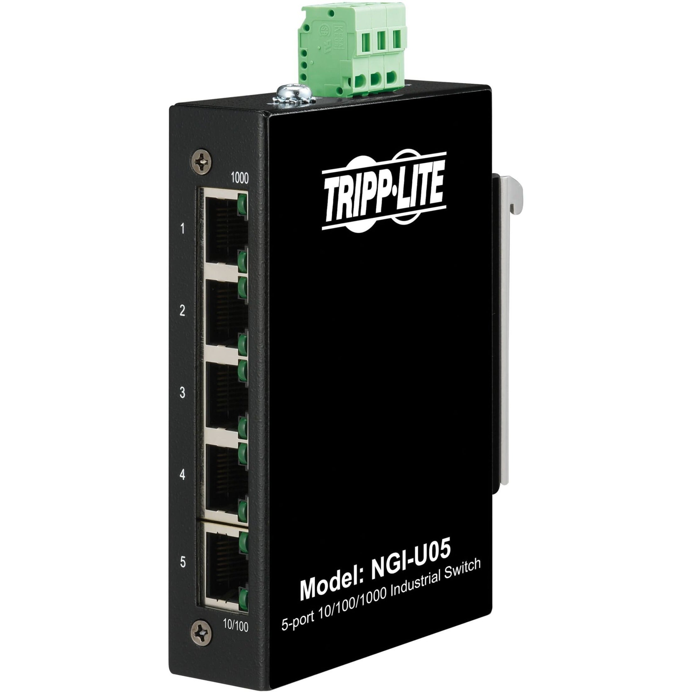 Tripp Lite NGI-U05 Ethernet Switch, Unmanaged 5-Port Industrial 10/100/1000 Mbps TAA