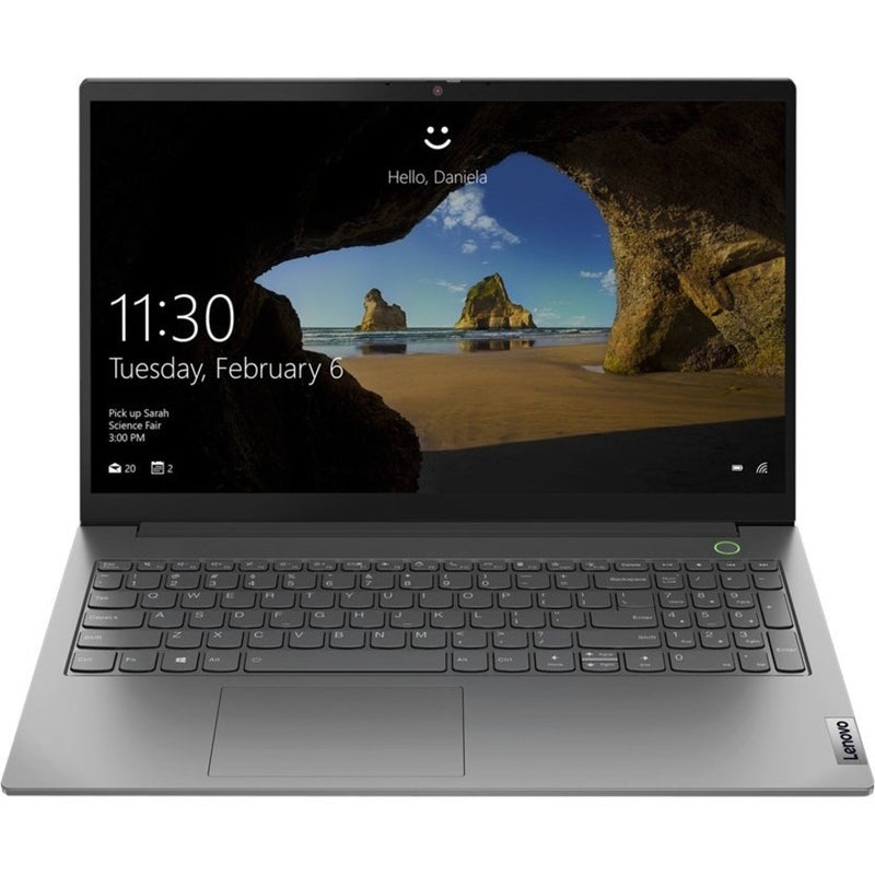 Lenovo ThinkBook 15 G3 ACL laptop displaying Windows Hello login screen with backlit keyboard