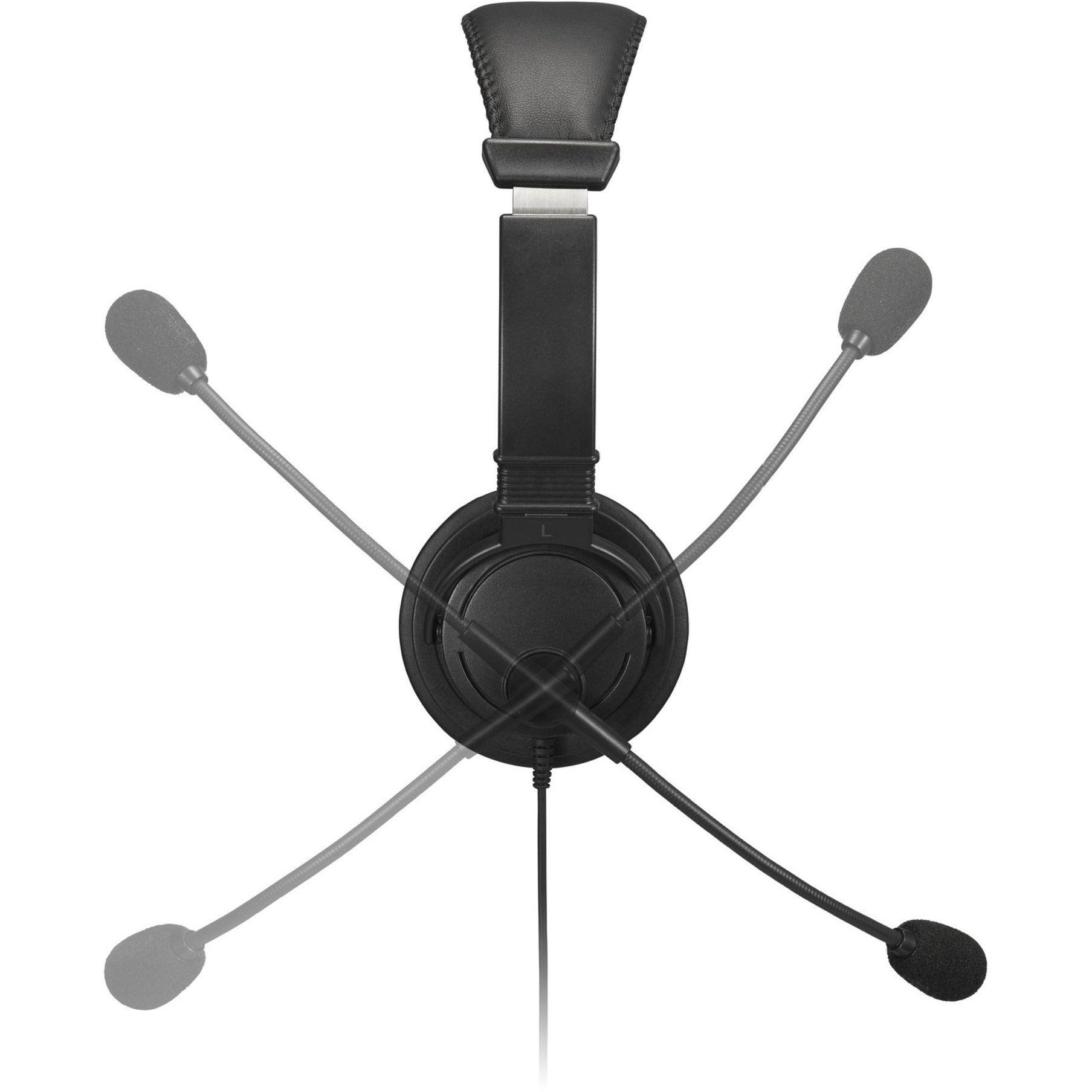 Technical illustration showing 270-degree microphone rotation range of Kensington headset-alternate-image3