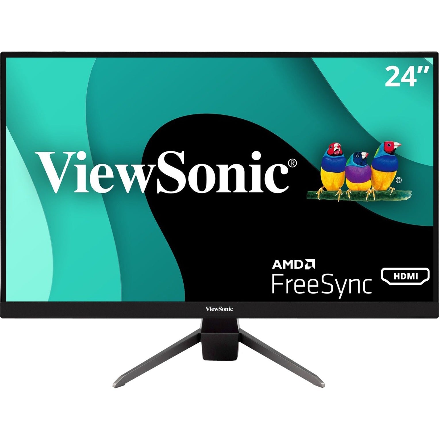 ViewSonic VX2467-MHD 24 Zoll Gaming-Monitor 75Hz 1ms Ultra-Dünne Rahmen FreeSync Augenpflege