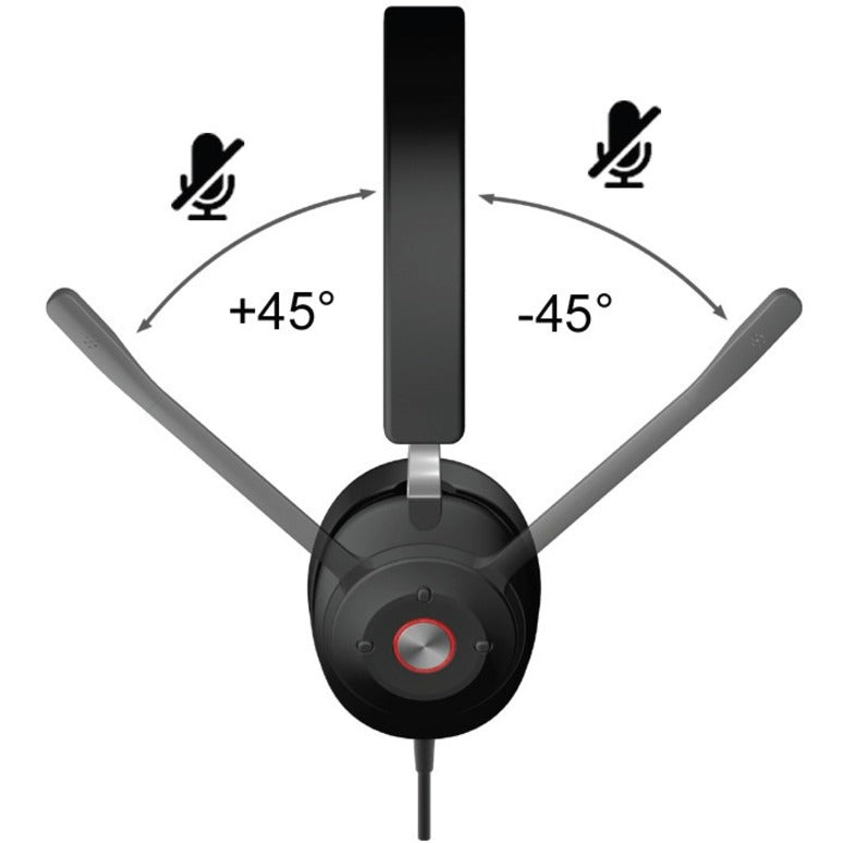 Illustration showing full 90-degree microphone boom movement range