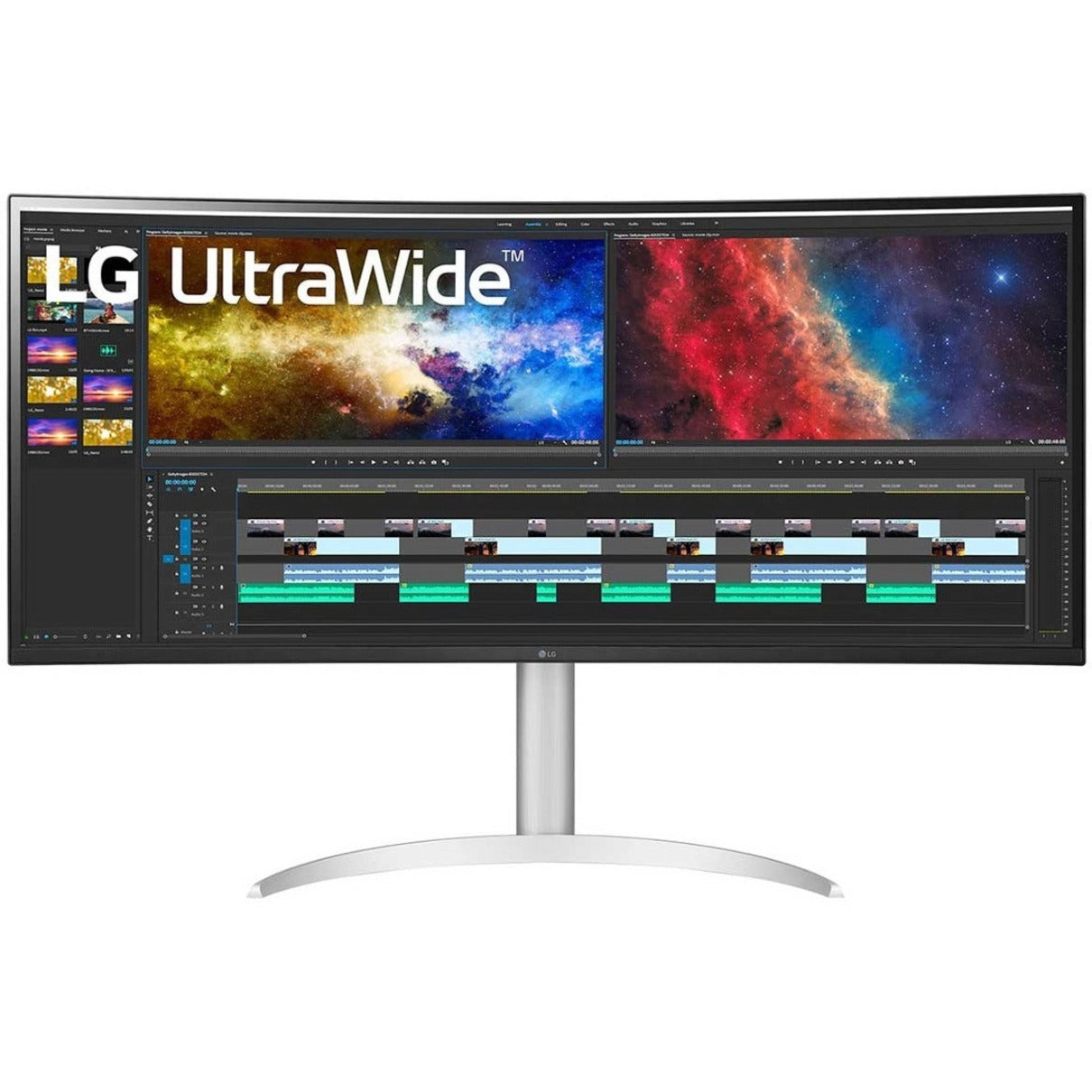 Monitor de juego de pantalla ancha LG Ultrawide 38BP85C-W LCD de 3840 x 1600 USB Tipo-C HDMI DP AMD FreeSync 2 HDMI 300 Nits 95% DCI-P3 (CIE 1976) 1.07 Mil Millones de Colores Garantía de 3 Años. LG se traduce como "LG" en español.