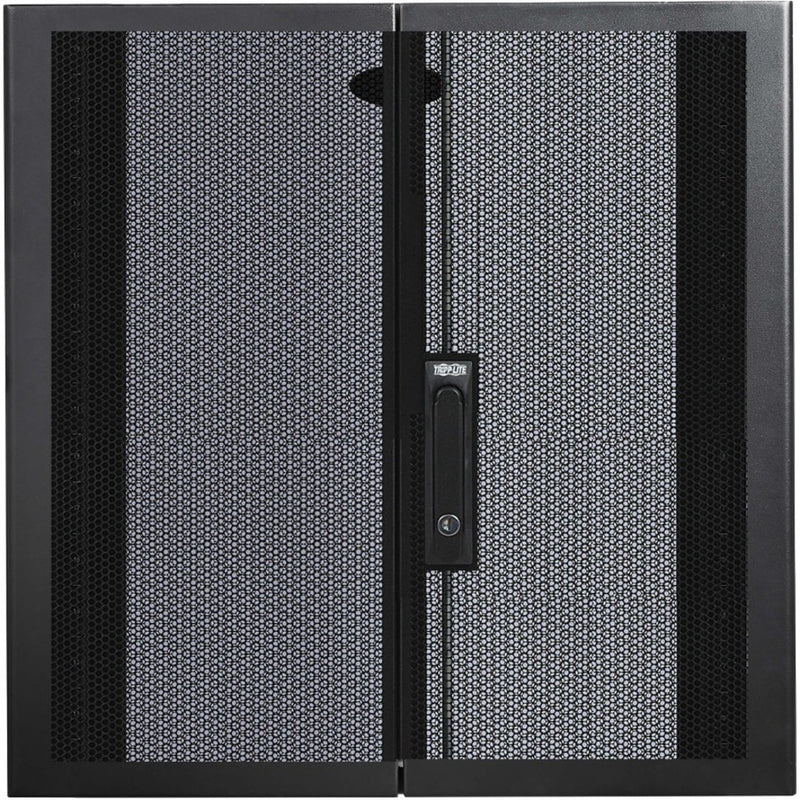 Split rear doors of SRTH12UB rack extension showing dual access design