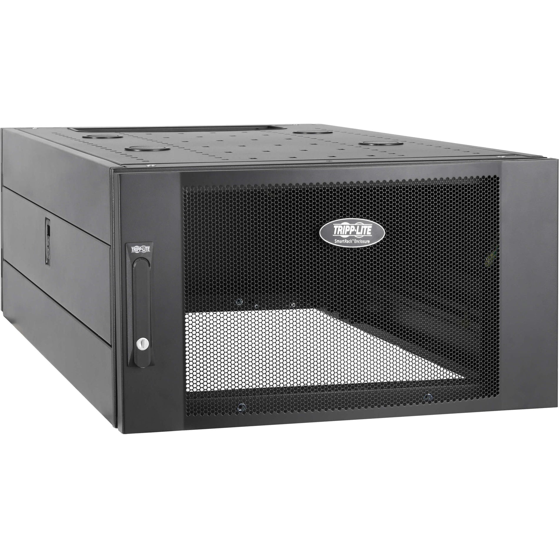 Front view of Tripp Lite SRTH6UB 6U rack extension with mesh door-alternate-image1